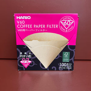 Hario V60 Coffee Paper Filter - 100 pack